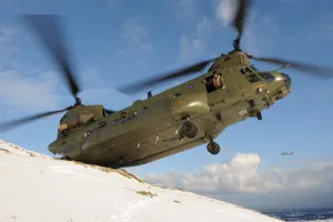 RAF Chinook Delivering Agricultural Food Aid After Heavy Snow RAF Chinook Delivering Agricultural Food Aid After Heavy Snow